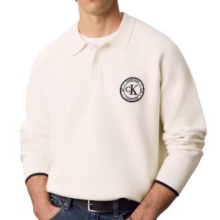 Beiger Herrenpullover von Calvin Klein Jeans im Varsity-Stil Ansicht 0