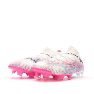 Chaussures de foot Blanches/Roses Homme Puma Future 7 Ultimate vue 6