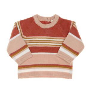 Pull Rose à rayures Fille EOM Koray pas cher