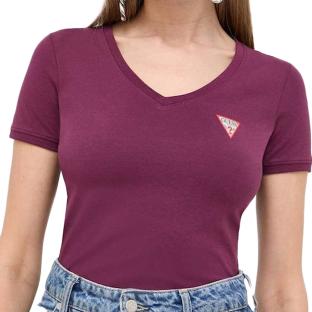 T-shirt Violet Femme Guess Mini Triangle pas cher