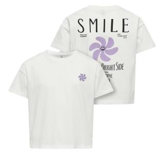 T-shirt Blanc Fille Kids Only Sun-veras Flower vue 0
