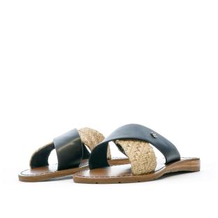 Claquettes Croisées Noires Femme Chattawak Brana vue 0