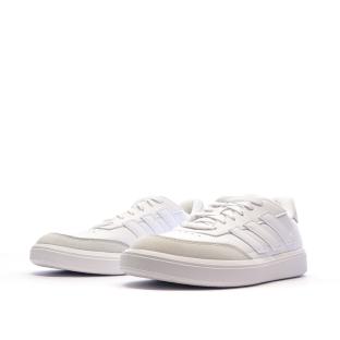Baskets Blanc/Beige Enfant Adidas Courtblock vue 6