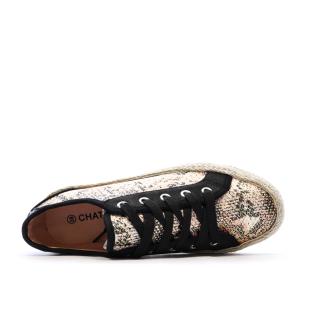 Baskets Noir/Rose Femme Chattawak Paco vue 0
