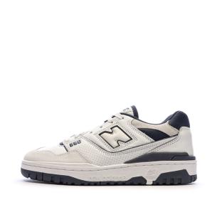 Baskets Blanches/Marine Homme New Balance BB550 pas cher