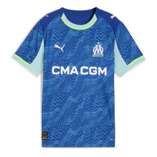 OM Maillot de Football Turquoise/Bleu/Jaune Garçon Puma 25/26 vue 0