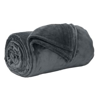Plaid flanelle Gris Today Damier Fusain 130x180 cm vue 0