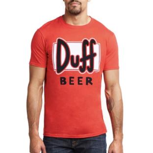 T-Shirt Rouge Homme The Simpsons Duff Beer vue 0