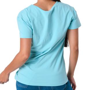 T-shirt Turquoise Femme Project X Paris Basic Broderie F221114 vue 2