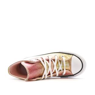 Baskets Rose/Jaune Fille Converse All Star Eva vue 4