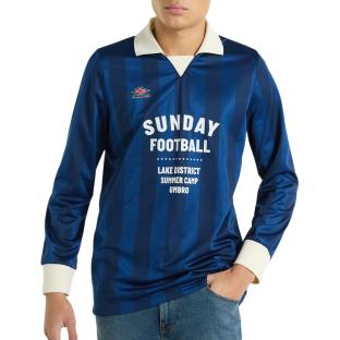 Polo Manches Longues Bleu Homme Umbro Football Estate pas cher