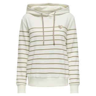 Sweat Blanc/Kaki Femme Only Ladelle pas cher