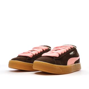 Baskets Marron/Rose Femme Puma Suede XL vue 6