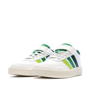 Baskets Blanches/Vert Garçon Adidas Breaknet 3.0 vue 0