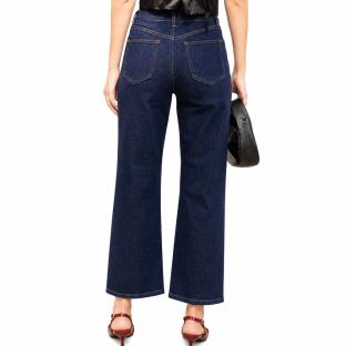 Jean Droit Bleu Foncé Femme Oraije Solange vue 0