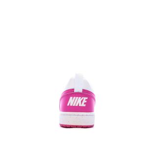 Baskets Blanches/Roses Fille Nike Court Borough vue 3