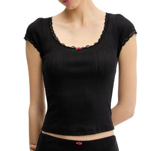 Débardeur Noir Femme Tommy Hilfiger Pointell pas cher