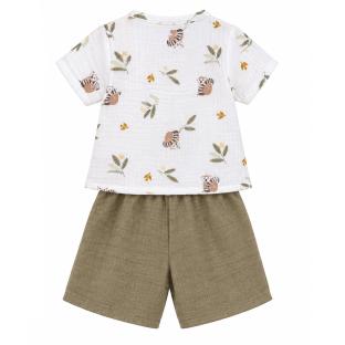 Ensemble Blanc/Kaki Bébé P'tit Mome Paolo vue 0