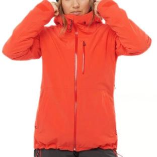Abrigo naranja para mujer Salomon Highland ver 0