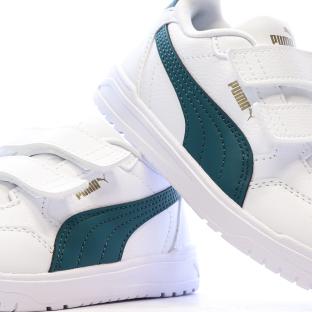 Baskets Blanches/Vertes Garçon Puma Shuffle Downtown vue 0