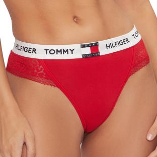 String Rouge Femme Tommy Hilfiger ThongUW pas cher