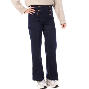 Jean Bleu Brut Femme Oraije Ankle Wide Victorine pas cher