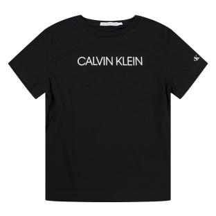 T-shirt Noir Garçon Calvin Klein Jeans Institutional pas cher