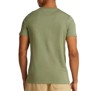 T-Shirt Vert Homme Tommy Hilfiger Slim Jersey vue 2