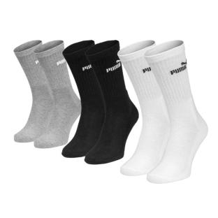 X3 Paires de Chaussettes Blanches/Grises/Noires Homme Puma Elements pas cher