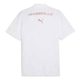 OM Polo Blanc Homme Puma vue 2