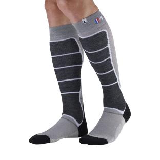X1 Paire de Chaussettes Noir/Gris Mixte Monnet Fusion Nostatex vue 0