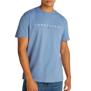 T-Shirt Bleu Homme Tommy Hilfiger Reg Linearss pas cher