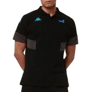 Polo Noir Homme Kappa Andoi Alpine F1 vue 0