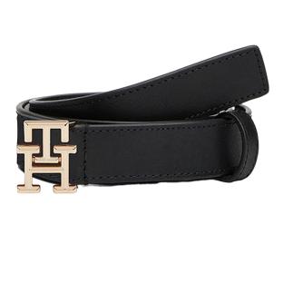 Ceinture Noir/Doré Femme Tommy Hilfiger Logo 2.5 pas cher