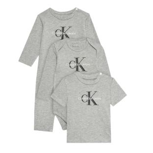 Ensemble Gris Bébe Gris Garçon Calvin Klein Jeans Monologo pas cher