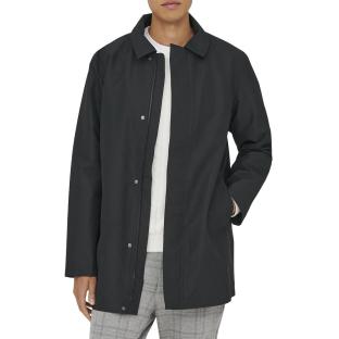 Manteau Noir Homme Only & Sons Onshall Coat vue 0