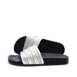 Claquettes Noires/Argent Femme Adidas Adilette vue 0