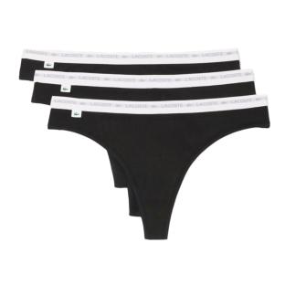 X3 Strings Noir Femme Lacoste coton stretch pas cher