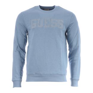 Sweat Bleu Homme Guess Beau Cn Fleece pas cher
