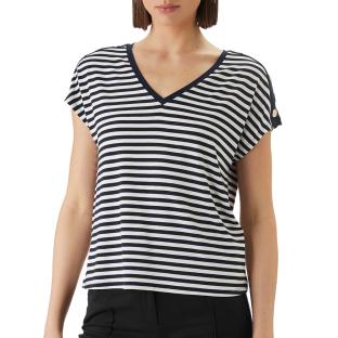 T-Shirt Blanc/Marine Femme Morgan DIVA vue 0