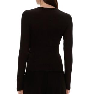 T-Shirt Manches Longues Noir Femme Tommy Hilfiger Essentials vue 2