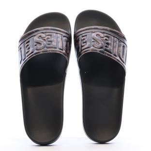 Claquettes Noires/Marrons Homme Diesel Mayemi vue 3