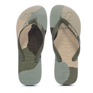 Tongs Verte/Beige Homme Havaianas Slim 1740 vue 0