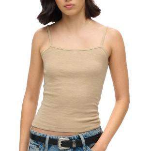 Débardeur Marron Clair Femme Superdry Fine pas cher
