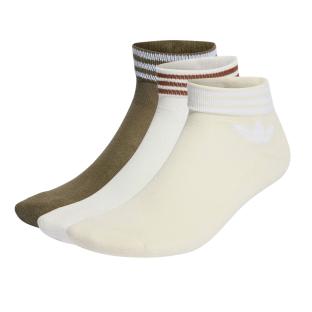 x3 paires de Chaussettes Kaki/Blanches Homme Adidas Tref Ank Sck vue 0