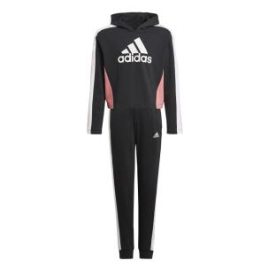 Survêtement Noire/Rose Fille Adidas Hoodedcrop pas cher