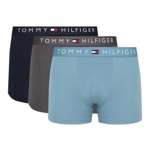 x3 Boxers Gris/Bleu Homme Tommy Hilfiger Trunk pas cher