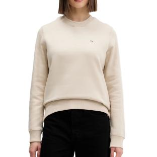 Sweat Beige Femme Tommy Hilfiger Flag Crew pas cher