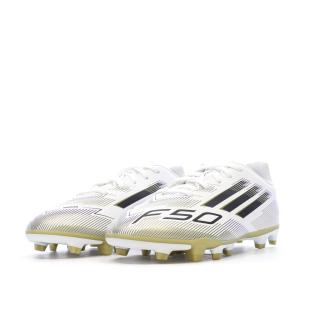 Chaussures de Football Blanc/Doré Mixte Adidas F50 Club vue 0