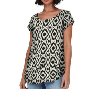 Top Noir/Beige à motifs Femme Only Nova pas cher
